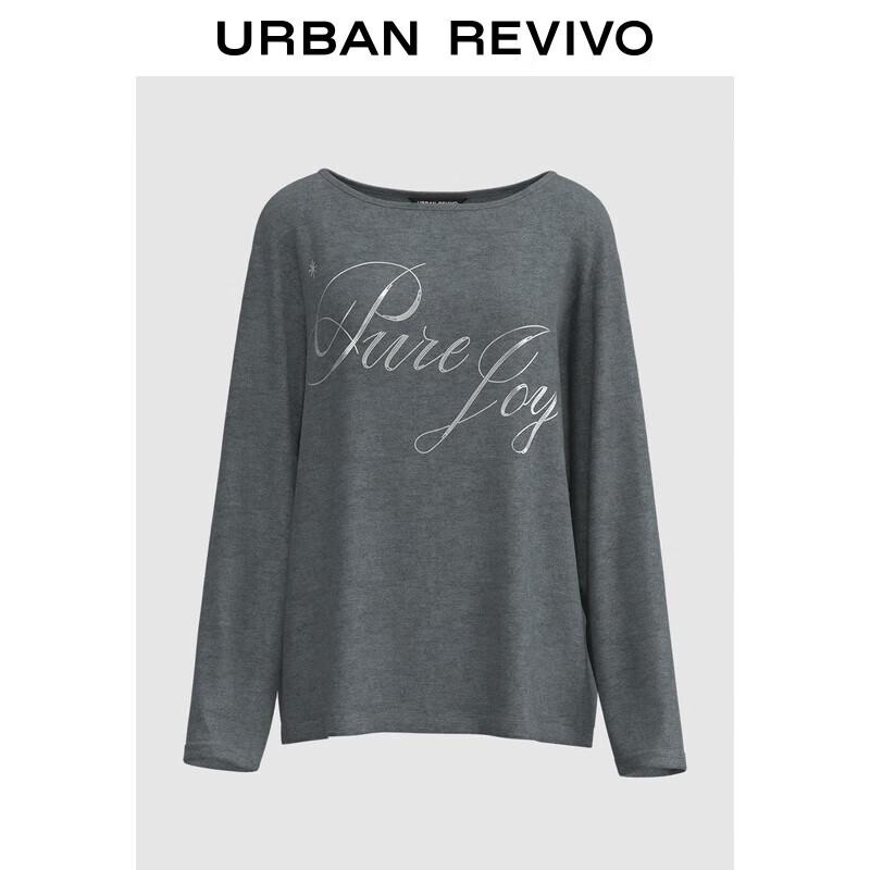 UR 2025 Autumn Women s Loose Letter Long Sleeve T-Shirt M