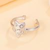 Versatile Rhinestone Star Stainless Steel Adjustable Ring for Women