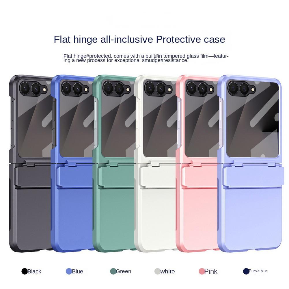 Flat Hinge with Front Glass Full Protective Cover For Samsung Z Flip 8 Flip7 FE Galaxy Z Flip 7 6 5 Slim Anti-slip Back Cover