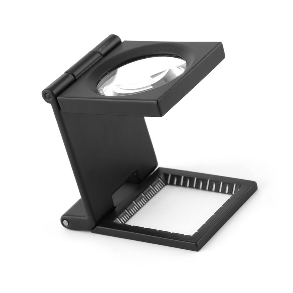 10x28mm Three Folding 10X Magnifier Zinc Alloy Magnifier Magnifying Glass with Scale