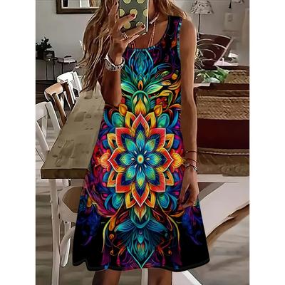 Summer Collection for Women Featuring Stylish Printed Sleeveless A-Line Casual Spring And Summer Tank Dresses Y2k Ladies Clothes