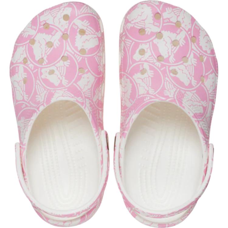 Crocs Classic Duke Print Comfortable Versatile Clogs Kids Footwear Pink 210007-6WY