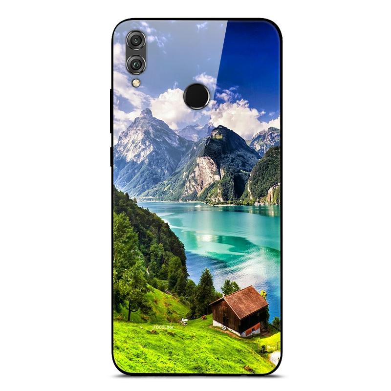 Tempered Glass Case For Huawei Honor 8X Case Phone Cover Bumper on Honor 8X JSN-L21 8 X Honor8X Case Hard Back Cover Cute Fundas