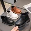 Kids Short Boots Solid Color Versatile Boys Girls Chelsea Boots with Side Zipper 2024 New Fashion Kids Ankle Boots Anti-Slip