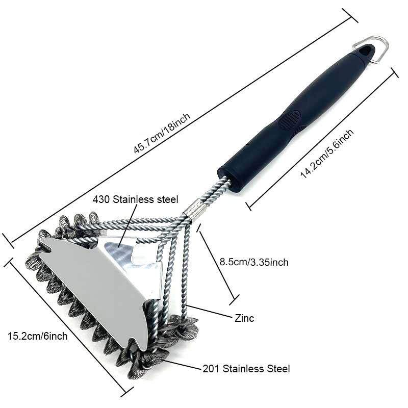 

Щетка для чистки решетки гриля 18 дюймов со скребком Щетка для чистки решетки барбекю из нержавеющей стали Щетка для чистки гриля Щетка для чистки пола в ванной небесно-голубой