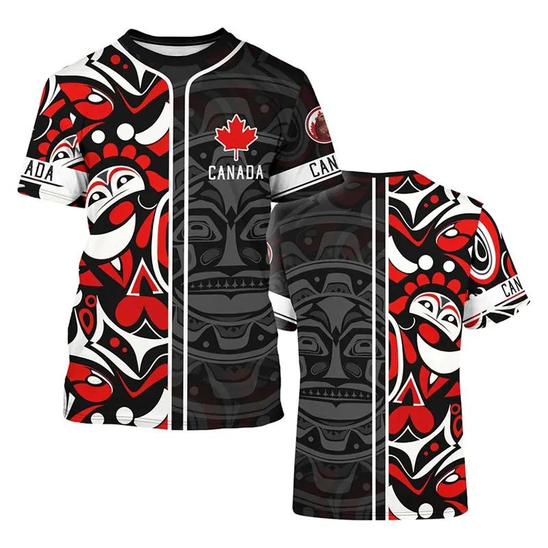 Fashion T-shirt Men's Harajuku Street T-shirt 3D Printed Maple Leaf Deer Pattern Popular Short Sleeved Shirt