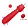 Manufacturer Chest Clips Rose Vibrator for Women 2 in 1 Clitoris Stimulator Massage Stick Dildo Nipples Clamps