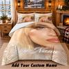 Sabrina Carpenter Custom Name 3Pcs Bedding Set 1 Bed Sheet 2 Pillowcases Bedroom Home Decor
