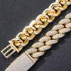 Hip Hop Men's Jewelry 14K Gold Plated 20mm Cuban Bracelet Bling Iced Out Zircon Miami Lock Clasp Cuban Link Chain Bracelet