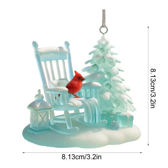 Yousheng Car Pendant Rocking Chair Tree Design Car Ornament Acrylic Hanging Accessory Indoor Outdoor Christmas Tree Door Window Decor