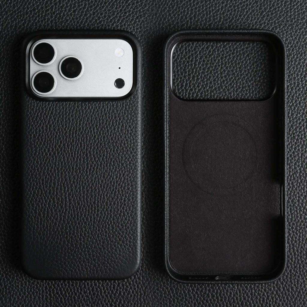 For Magsafe Phone Case for For IPhone 17 Pro Max 16ProMax 15 14 13 Magnetic Phone Cases Genuine Leather Cover Protective Cover