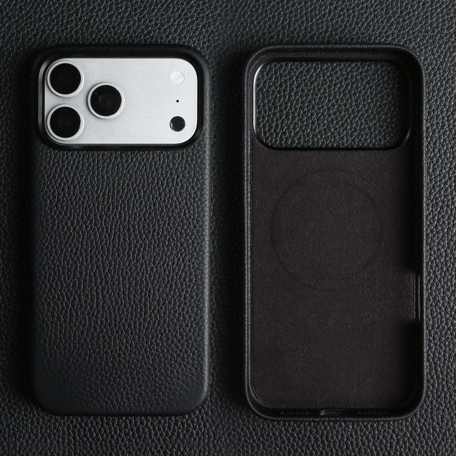 For Magsafe Phone Case For For 17 Pro Max 16ProMax 15 14 13 Magnetic Phone Cases Genuine Leather Cover Protective Cover Genuine Leather&iPhone17
