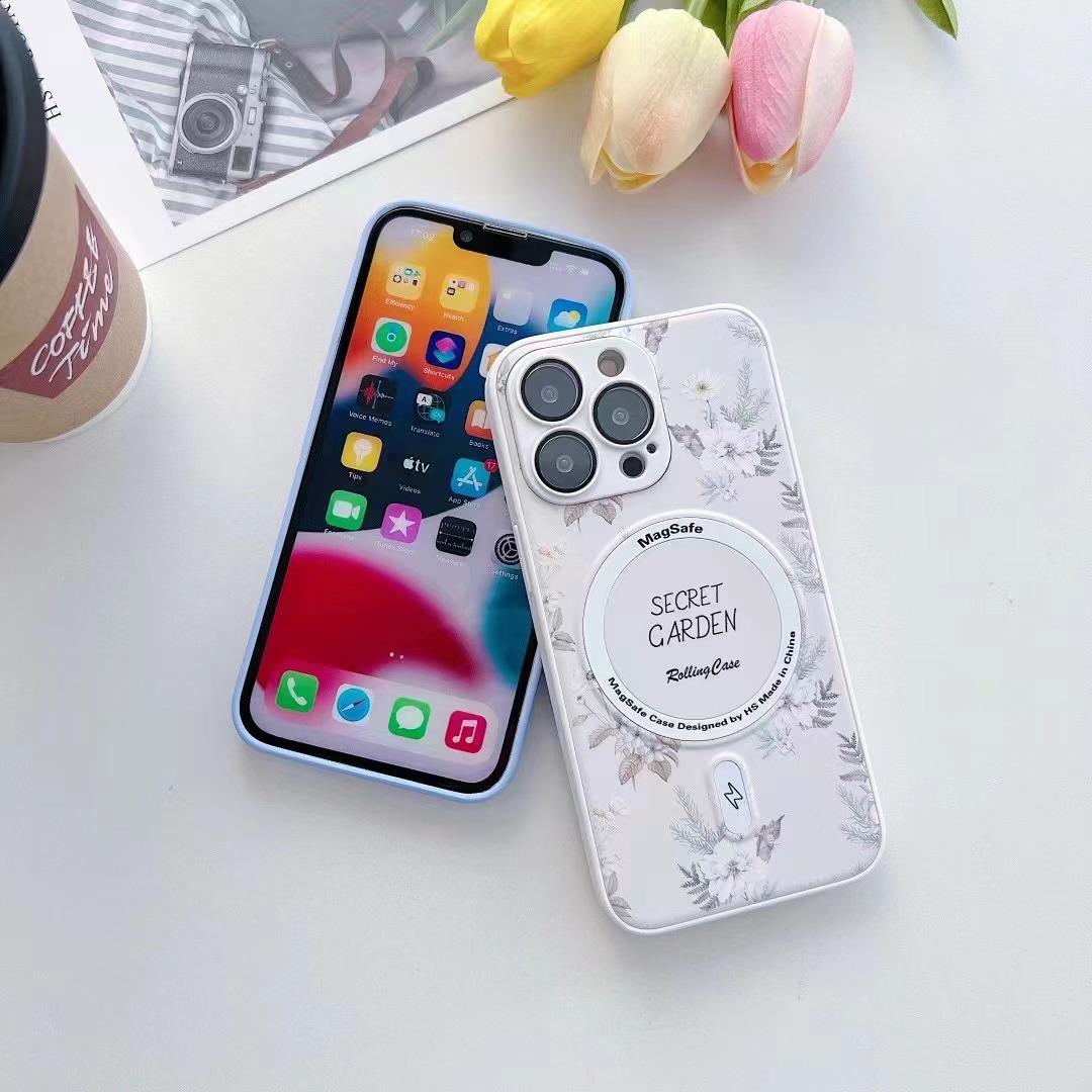 

Чехол MagSafe Magnetic Phone Case для iPhone 14 Pro/13/11 с рисунком 15 - тема Secret Garden 15 Pro белый