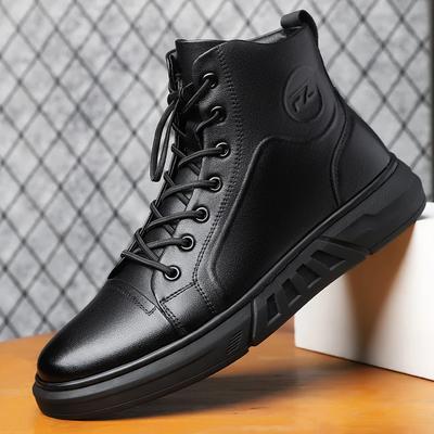 Modne męskie buty casualowe skórzane botki do kostki wysokie sznurowane męskie buty casualowe designerskie buty sportowe wysokiej jakości męskie sneakersy