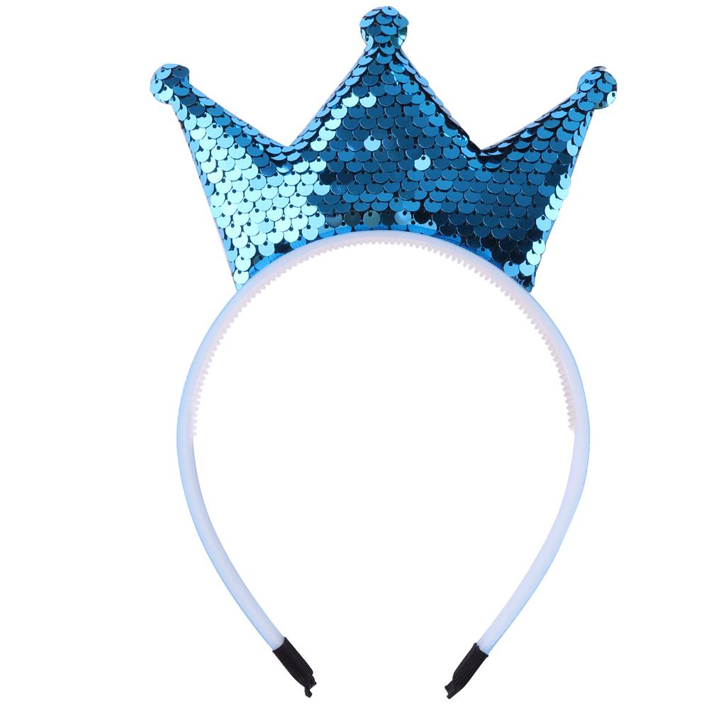 Sequins Crown Headband Girls Hair Bands Glitter Crowns Hair Hoop Women Hair Accessories for Party Favors Headdress Gift