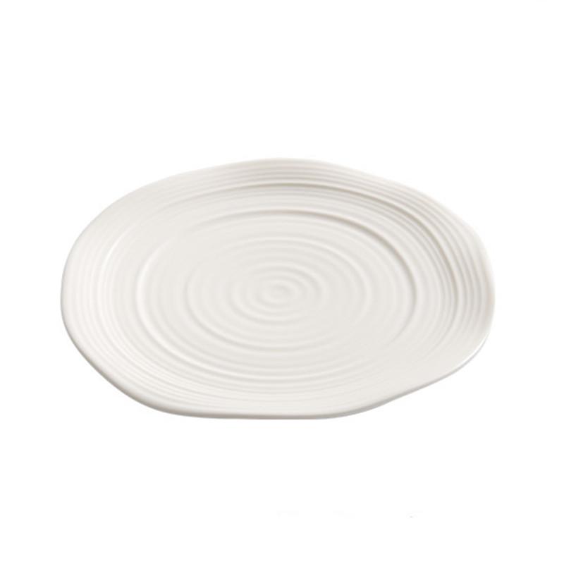 Farfurie ceramică cu filet alb, farfurie pentru salată, cină creativă, grătar, farfurie pentru friptură, Hotel, decorare alimentară, Dim Sum, deserturi