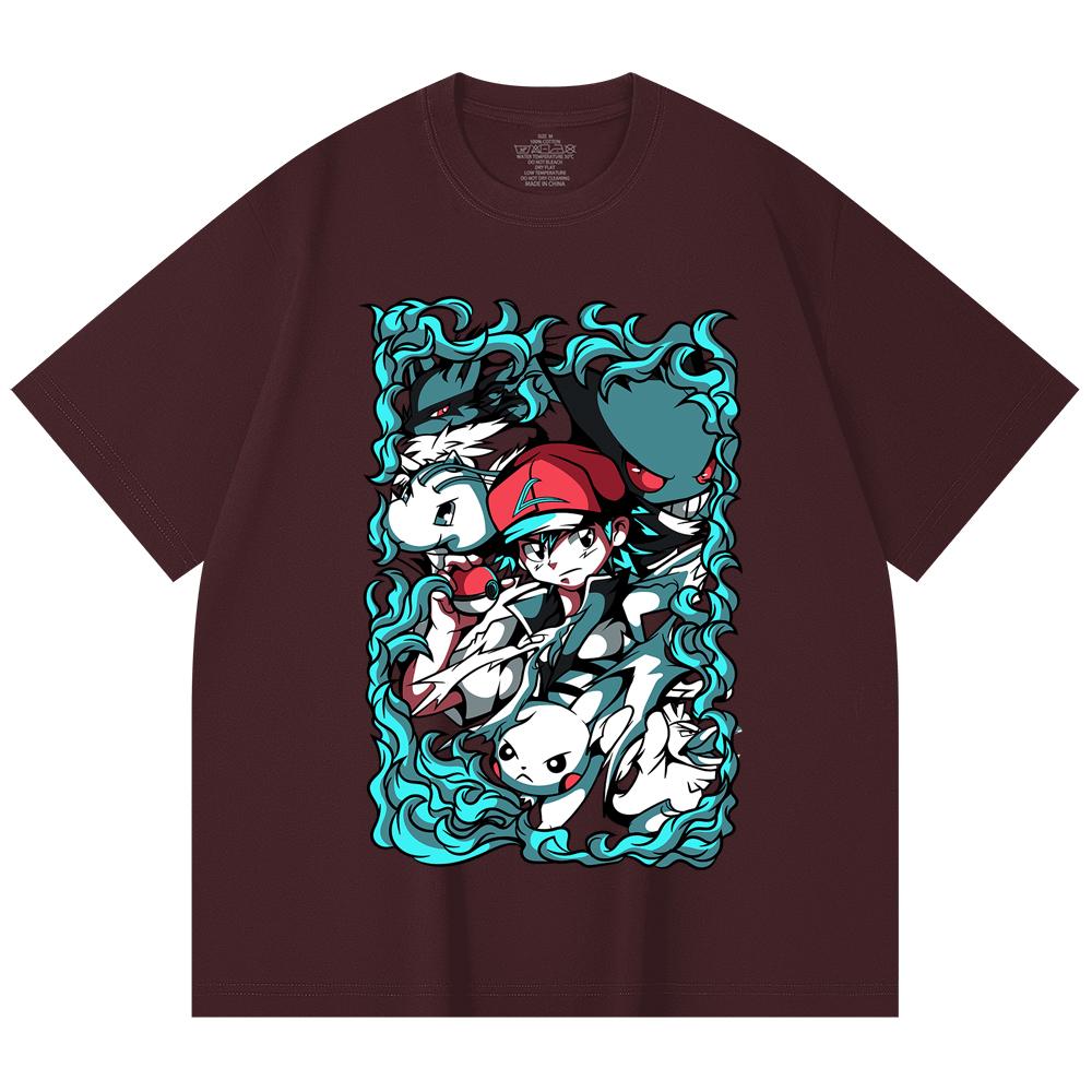 230 Gsm 100% Cotton Pokemon V26 Print Unisex Heavy Cotton T Shirt