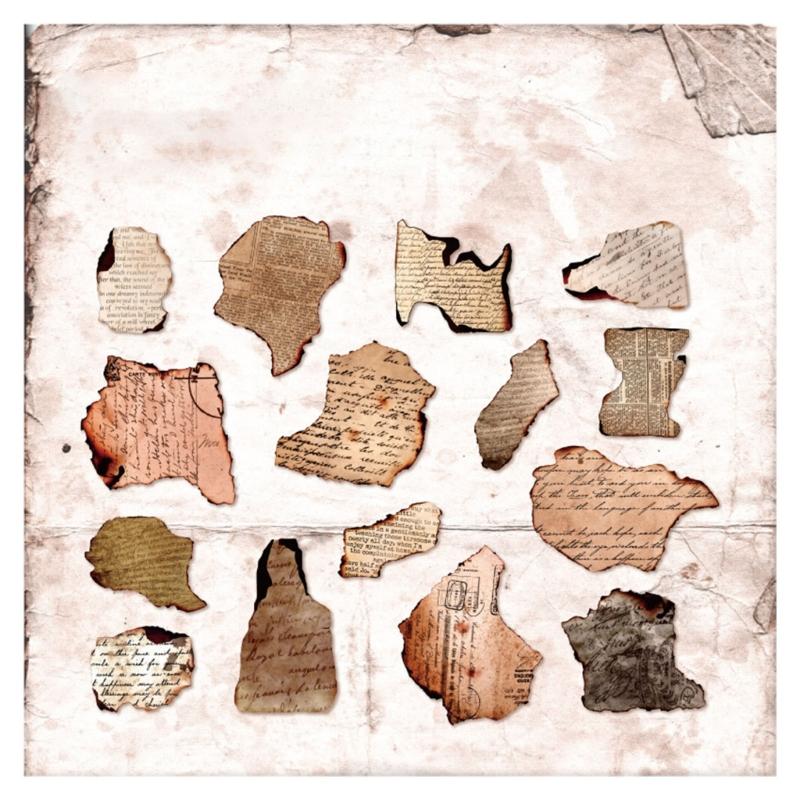 15Sheets Antique Paper Sticker Decorative Scrapbooking Sticker For Notebook Journals Card Making Craft Embellishments