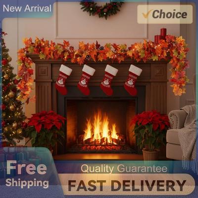 Fall Maple Leaf Garland Waterproof Hanging Vine Decorative Garland Multi-Purpose Simulation Maple Leaf Rattan for Home Wedding