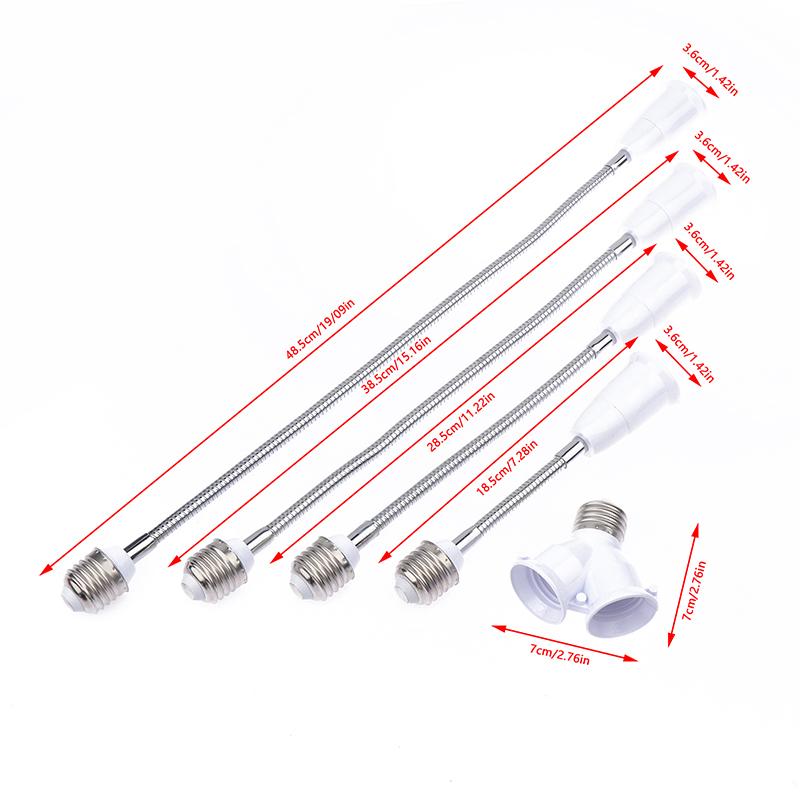 18Cm 28Cm 38Cm 48Cm Flexibil E27 la E27 Extensie bec LED Suport lampă Soclu 220V Convertizor Suport lampă LED