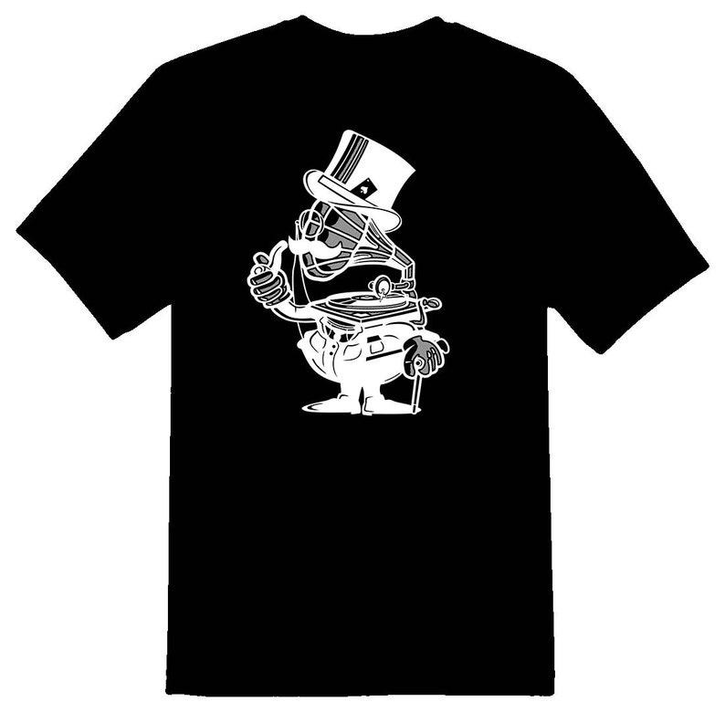 Gramophone Head cartoon guy Tee Shirt 110