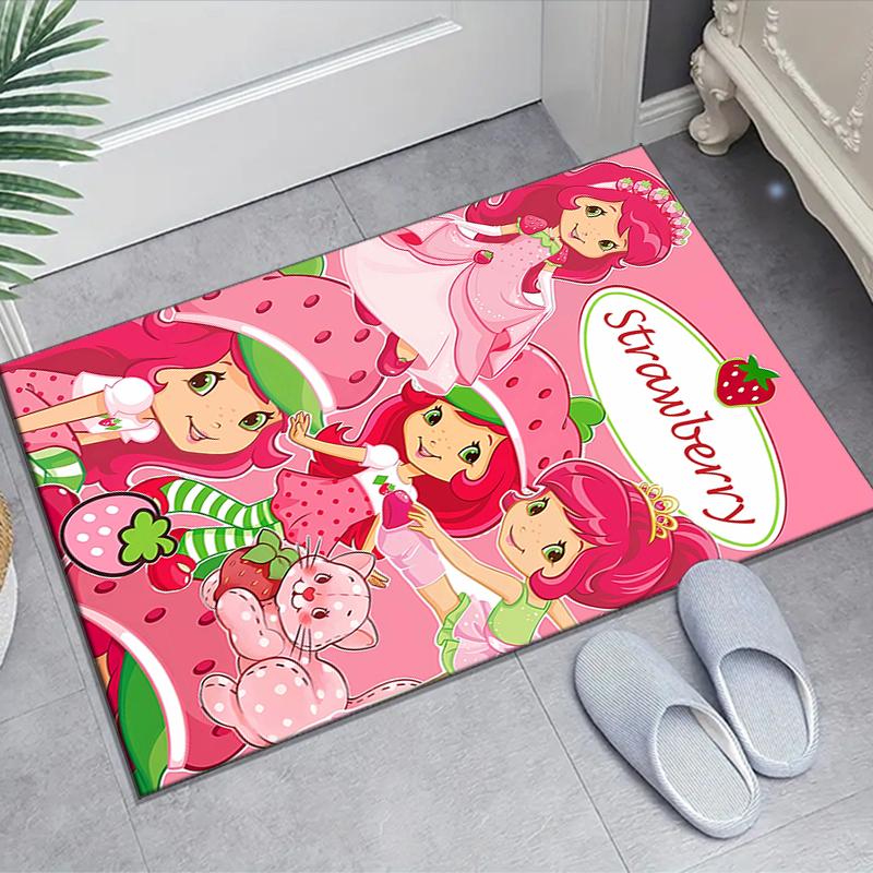 1pc Strawberry Princess4 Design Area Rug - Non-Slip, Soft & Cozy Floor Mat for Living Room, Bedroom, Office - Indoor/Outdoor Decorative Carpet