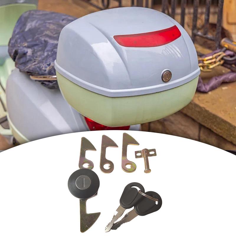 Motorcycle Rear Trunk Lock Replacement 2 Keys Tail Box Lock for Scooter