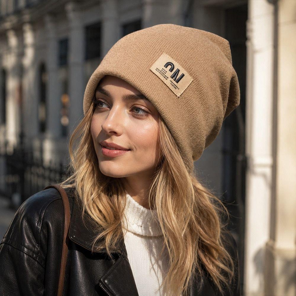 Windproof Winter Hat Coldproof Knitted Pullover Cap Fashion Skullies Hat  for Women