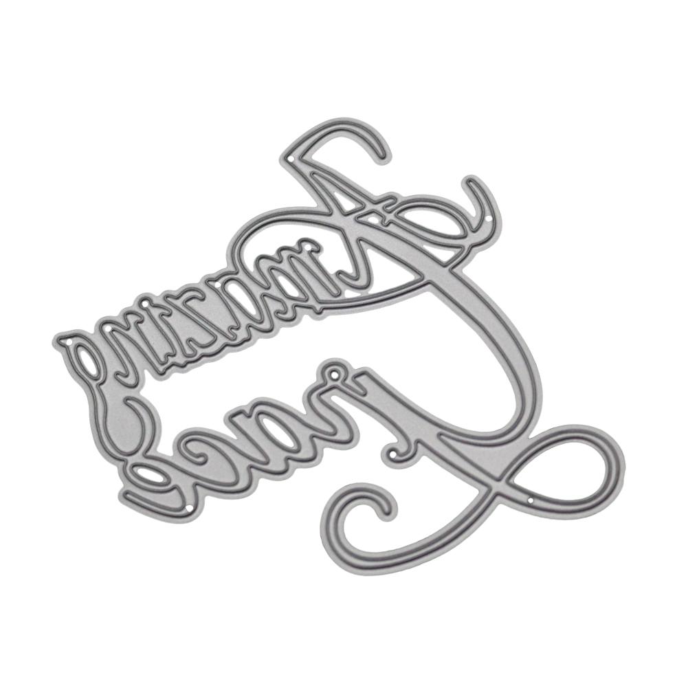 Amazing Grace Frame Metal Silvery Stencil Embossing Cutting Dies For Diy Scrapbooking Paper Album Cards Making