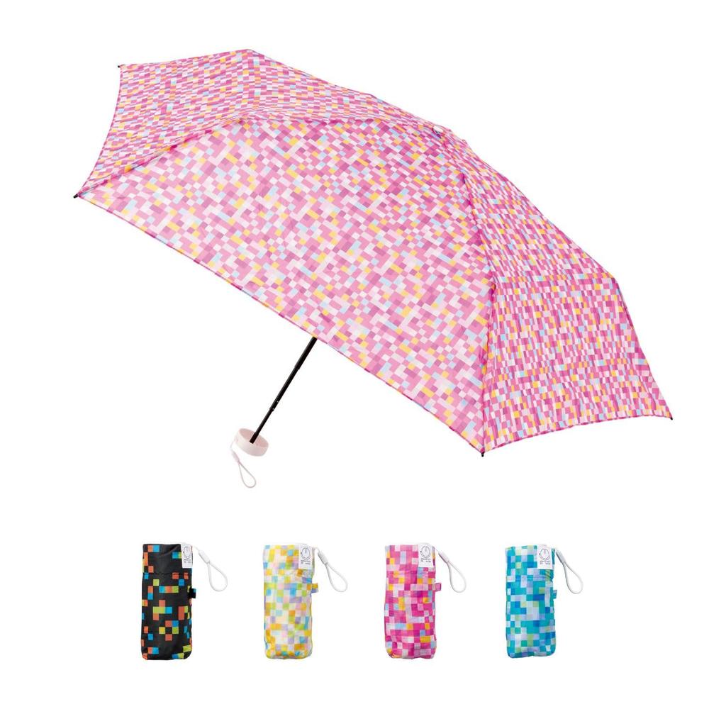 Miracle Tech Ultra Compact Lightweight When Folded UV Protection Folding Umbrella 50cm Mosaic 10327 Pink Mio Imada Ambassador 11.7cm