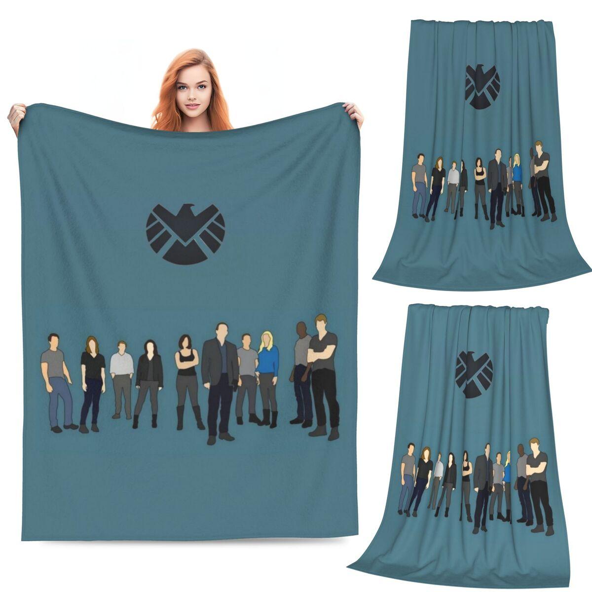 

Shield Agent Training - Vintage Effect Blankets Warm Flannel Throw Blanket Plush for Bed Living room Picnic Travel Home Couch 80x120cm