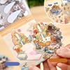 24 Blatt/Buch Aufkleber Serie Mythische Geschichten Miniatur-Landschaftsaufkleber zur Dekompression Collage Landschaft DIY Dekoration