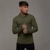 Muscleguys Spring and Autumn Comfortable Long Sleeve Polo Shirt Men Turn-over Collar Fashion Breathable Business Casual Tops Solid Color