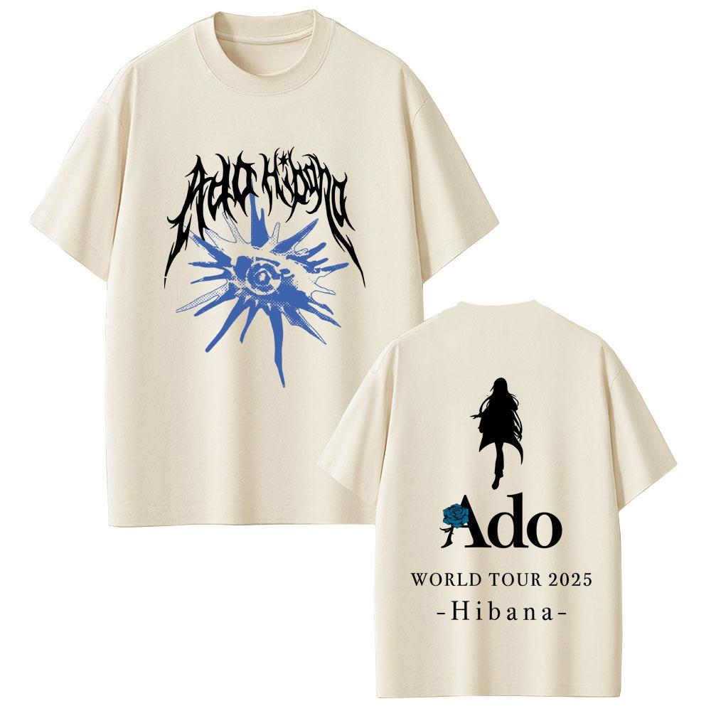 Ado World Tour 2026 summer Hibana Tshirt Men Women Fashion Japanese Style T Shirts Tops Unisex Casual Vintage Crewneck Tees