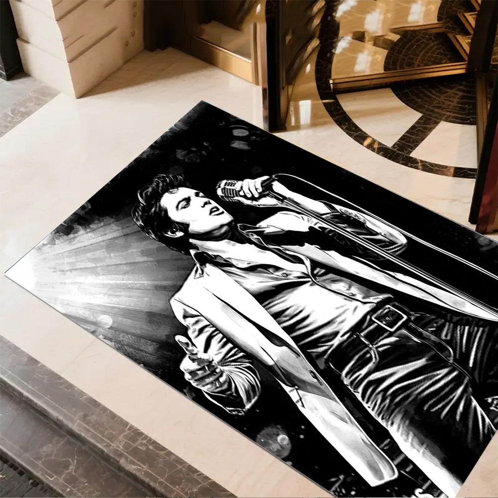 Elvis Presley: Rock Roll Floor Mat Suitable for Outdoor Hallway Dining Room Kitchen Anti-slip Rug Office home decor Gift for Festivals