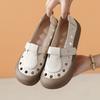 Fashion GKTINOO 2025 Genuine Leather Shoes Hollow Out Women Ballet Flats Summer Women's Solid Soft Bottom Shoes Woman Slip On Loafers