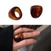 Chic Coffee Tone Resin Rings Versatile Brown Resin Ring Ideal For Commuting Leisure Event And Travel Adventures