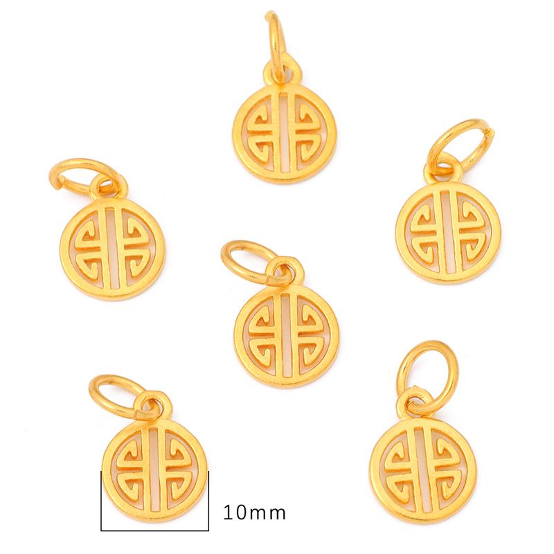 Gold Plated Bronze Blessing Pendant For DIY Necklace Bracelet Earrings Jewelry Making Craft Accessories