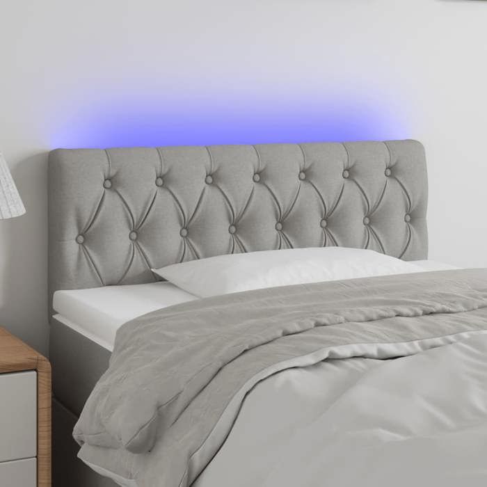 VidaXL LED Headboard Bedroom Furniture Single Bed Accessory Headboard Interior Light Grey 3121930