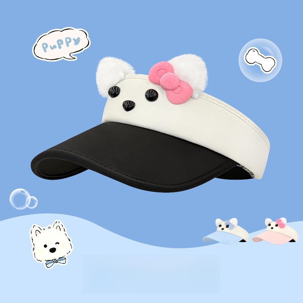 HelloKitty Sonnencreme leere Kopfbedeckung süße leere Kopfbedeckung Sonnenschutz Gesicht zeigen kleines Cartoon-Mädchen kt Katze Sonnenhut