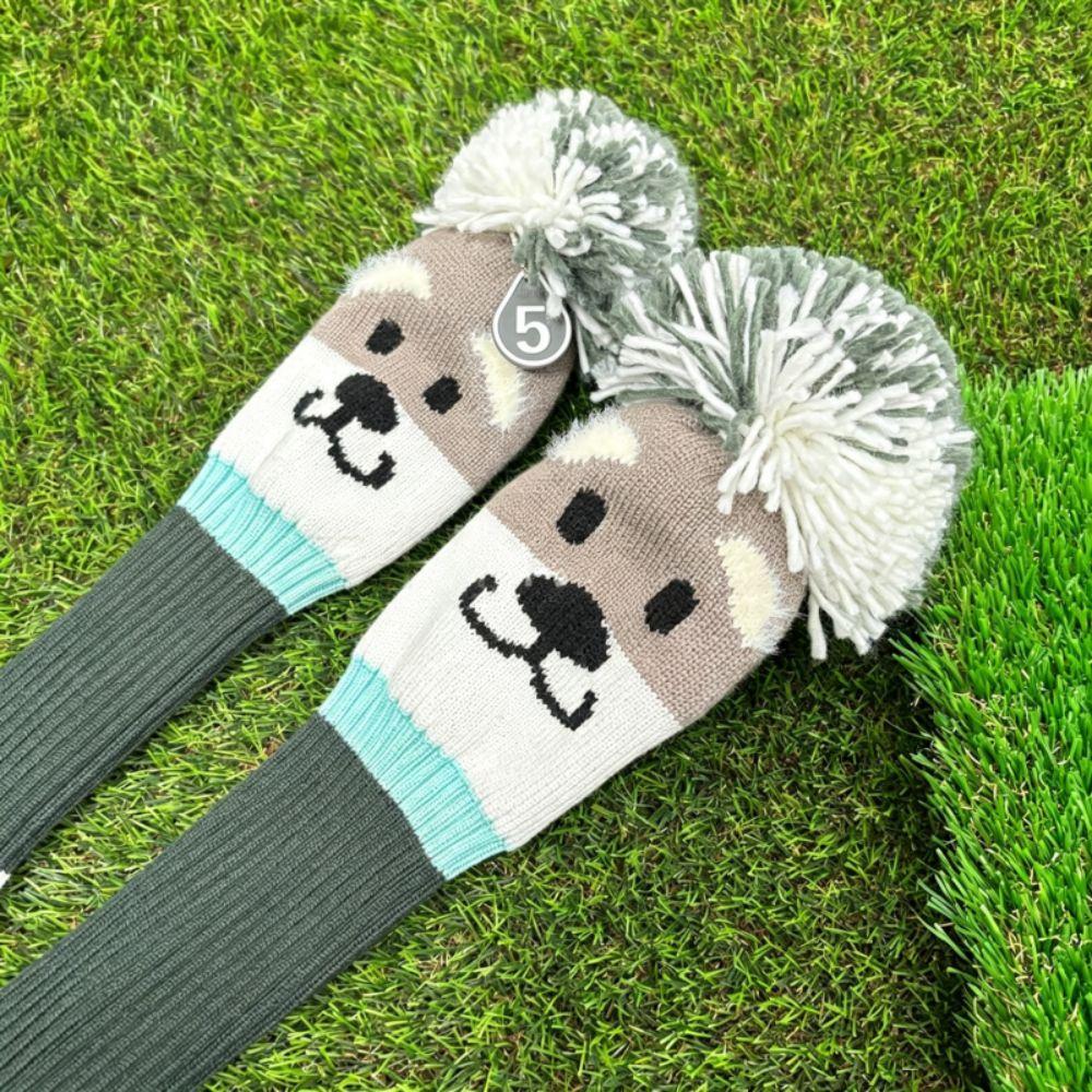 Soft and Durable Golf Club Headcover Schnauzer Designed Golf Knitted Sock Covers  for Driver