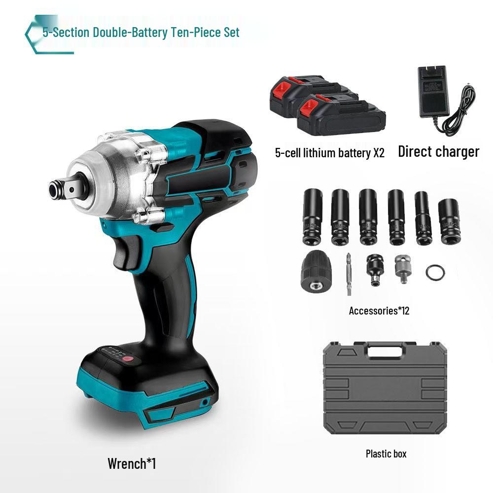 Rechargeable Brushless Impact Wrench with Lithium Battery - High Power Electric Scaffolding Tool
