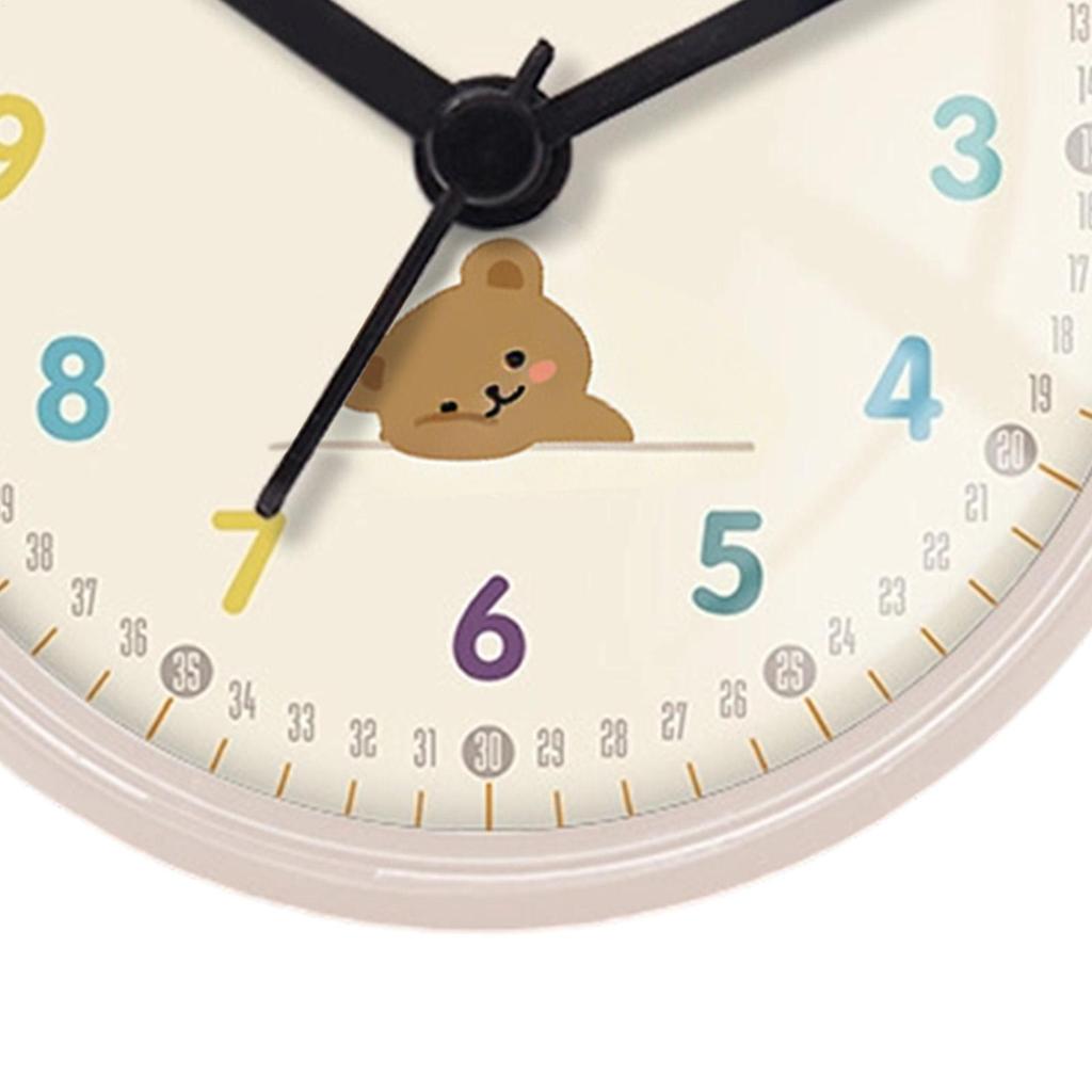 Waterproof Round Shower Clock Cute Bear Bathroom Clock Suction Cup Anti-Fog Shower Wall Clock Bathroom Round Quiet Wall Decor