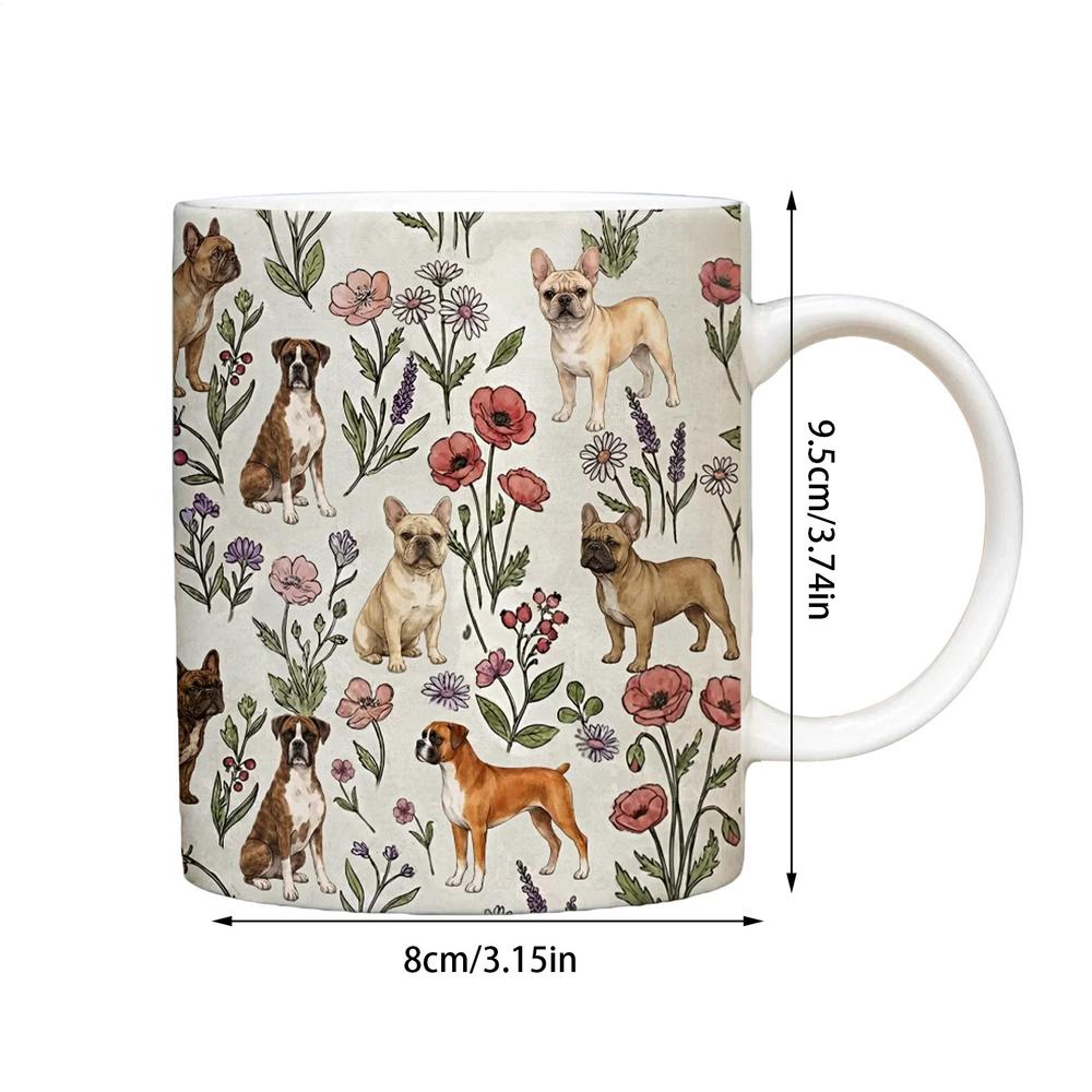 

Coffee Mug Ergonomic Handle Drinkware Cups French Bulldog Coffee Mug For Hot Cold Latte Juice Beer Mother Dad Wife 11oz