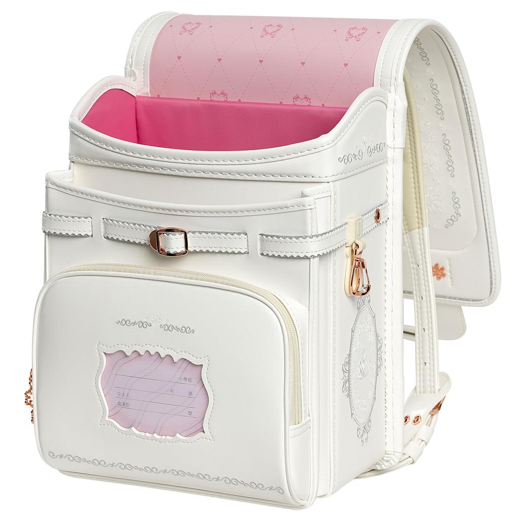 White School Bag for School Lightweight School High Quality Artificial Leather Pearl Snow Princess Frozen Seller 6 Year Transparent Book Bag Randoseru