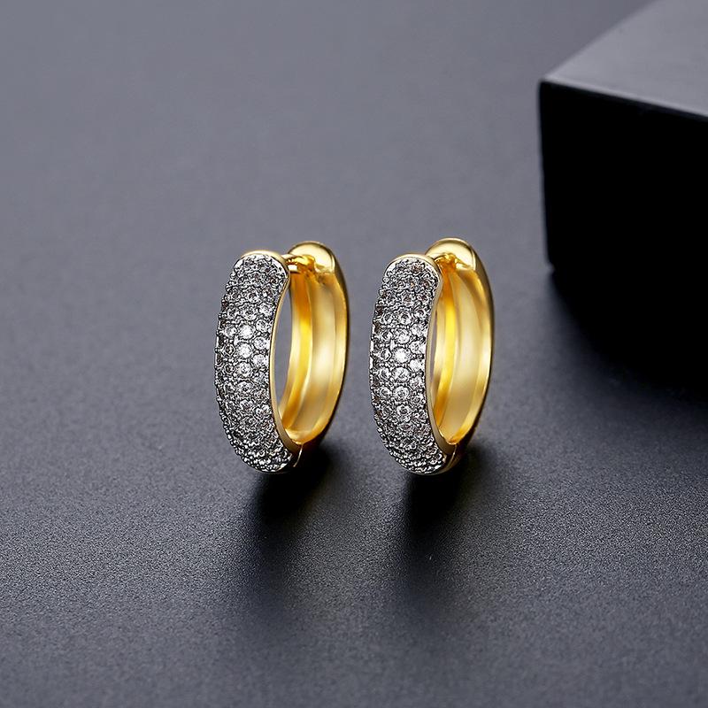 Jinse European-American Fashion Exaggerated Crystal Zircon Micro-Inlaid Earrings for Women