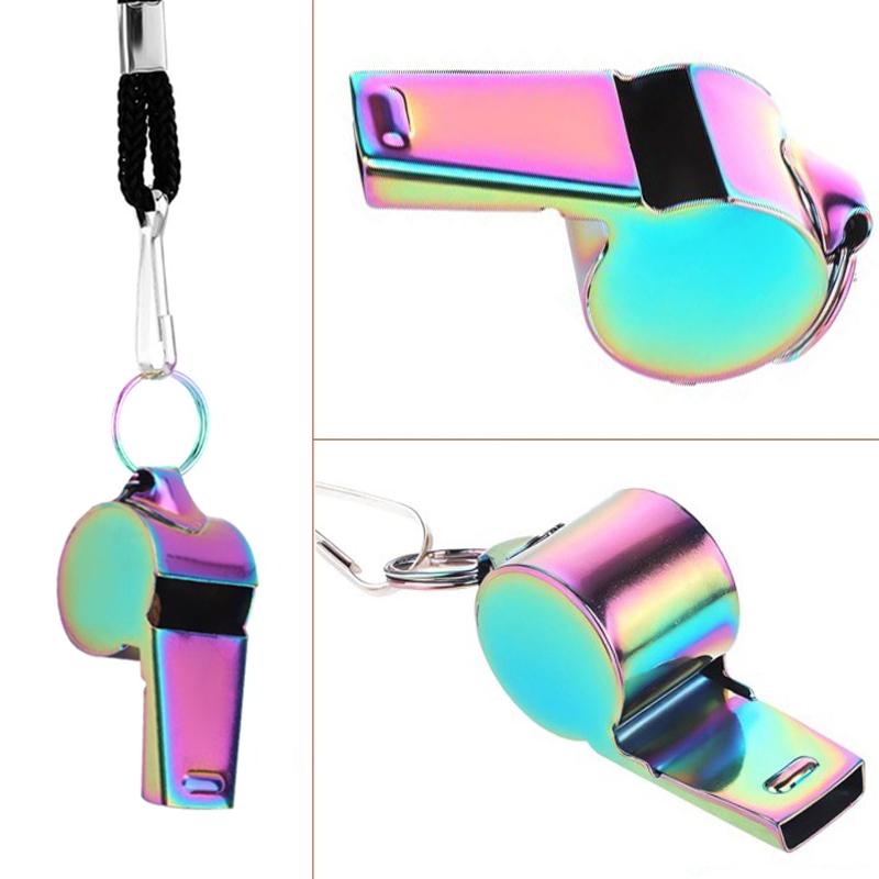 Outdoor Überlebenspfeife Hochwertiger Edelstahl Schwarz Roségoldene Pfeife Hängend um den Hals Sportpfeife Rettungsschwimmerpfeife