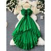Stylish Three-Dimensional Flower Dovetail Dress Women's Fancy Waist-Tight Bandeau Sling Asymmetrical Fairy Dress