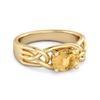 Citrine Celtic Knot Band Design Ring - 925 Sterling Silver Gold Vermeil