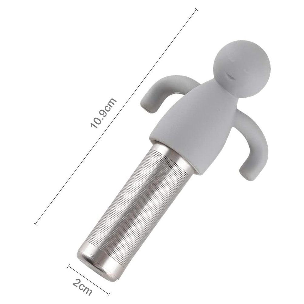 Stainless Steel Silicone Human Shape Tea Infuser Filter Strainer Loose Leaf Brewing Tool